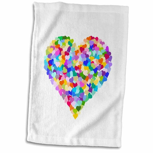 3dRose Red and White Heart Full of Love Towel 15 x 22 3dRose Red and White Heart Full of Love Towel 15 x 22